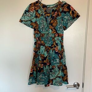 Anthropologie Somerset Mini Dress, Botanical Motif, XS Petite